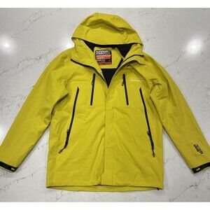 Superdry Men's High-Visibility Yellow Hooded Raincoat